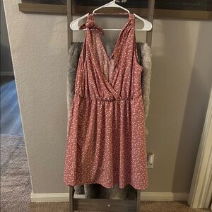 Chic Pink Heart Pattern Dress
